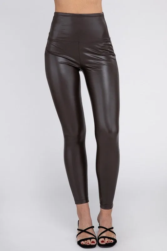 TEEK - High Rise Faux Leather Leggings