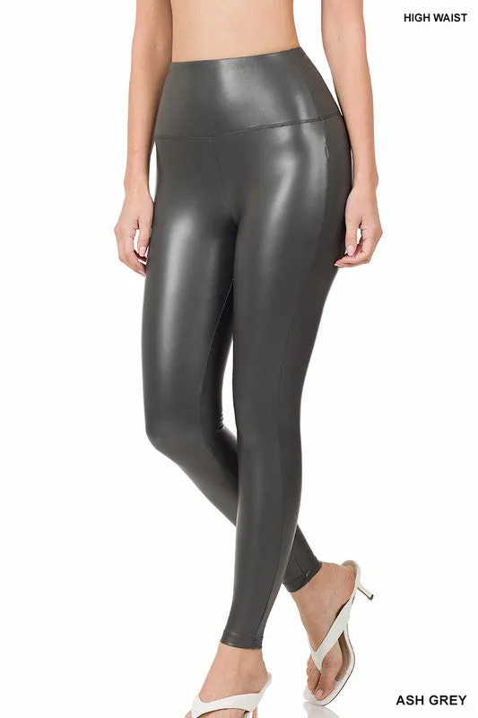 TEEK - High Rise Faux Leather Leggings