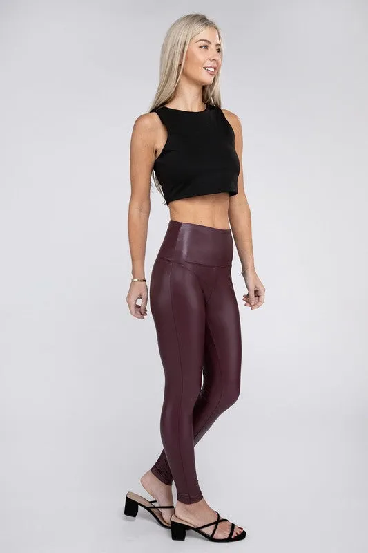 TEEK - High Rise Faux Leather Leggings