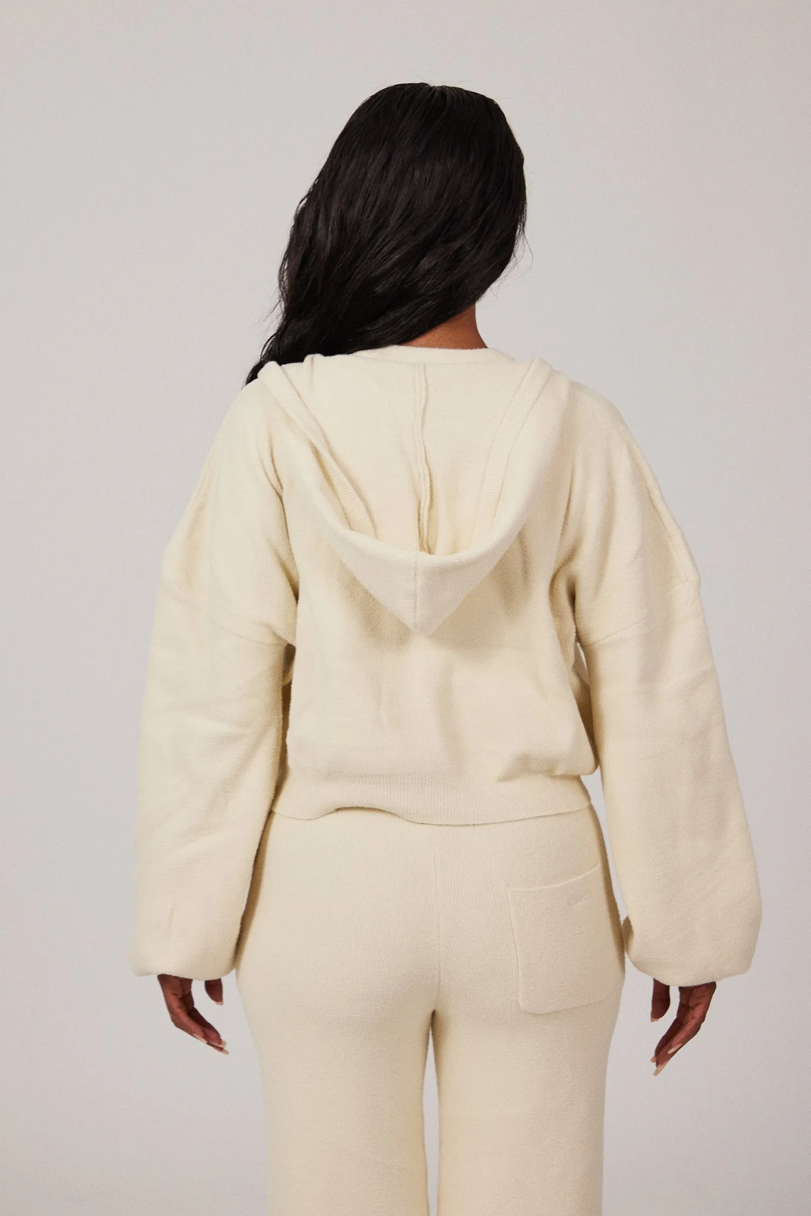 The Mars Soft Knit Zip Hoodie - Cream