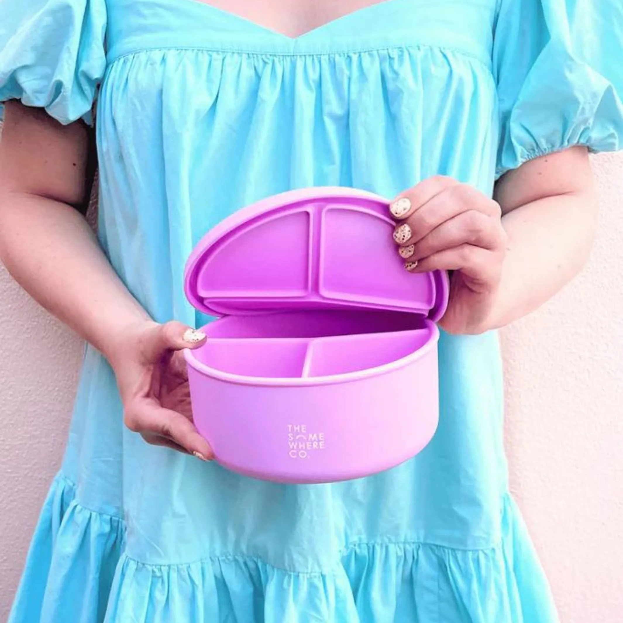 The Somewhere Co Round Silicone Bento Box - Lilac