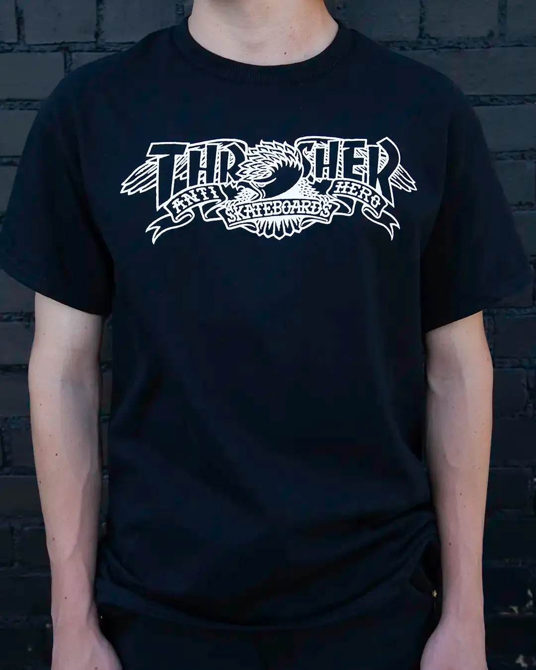 Thrasher x Anti-Hero Mag Banner T-Shirt Black