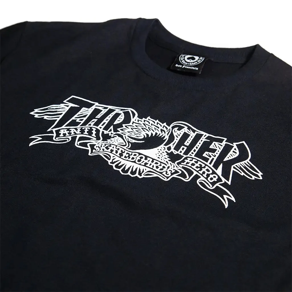 Thrasher x Anti-Hero Mag Banner T-Shirt Black