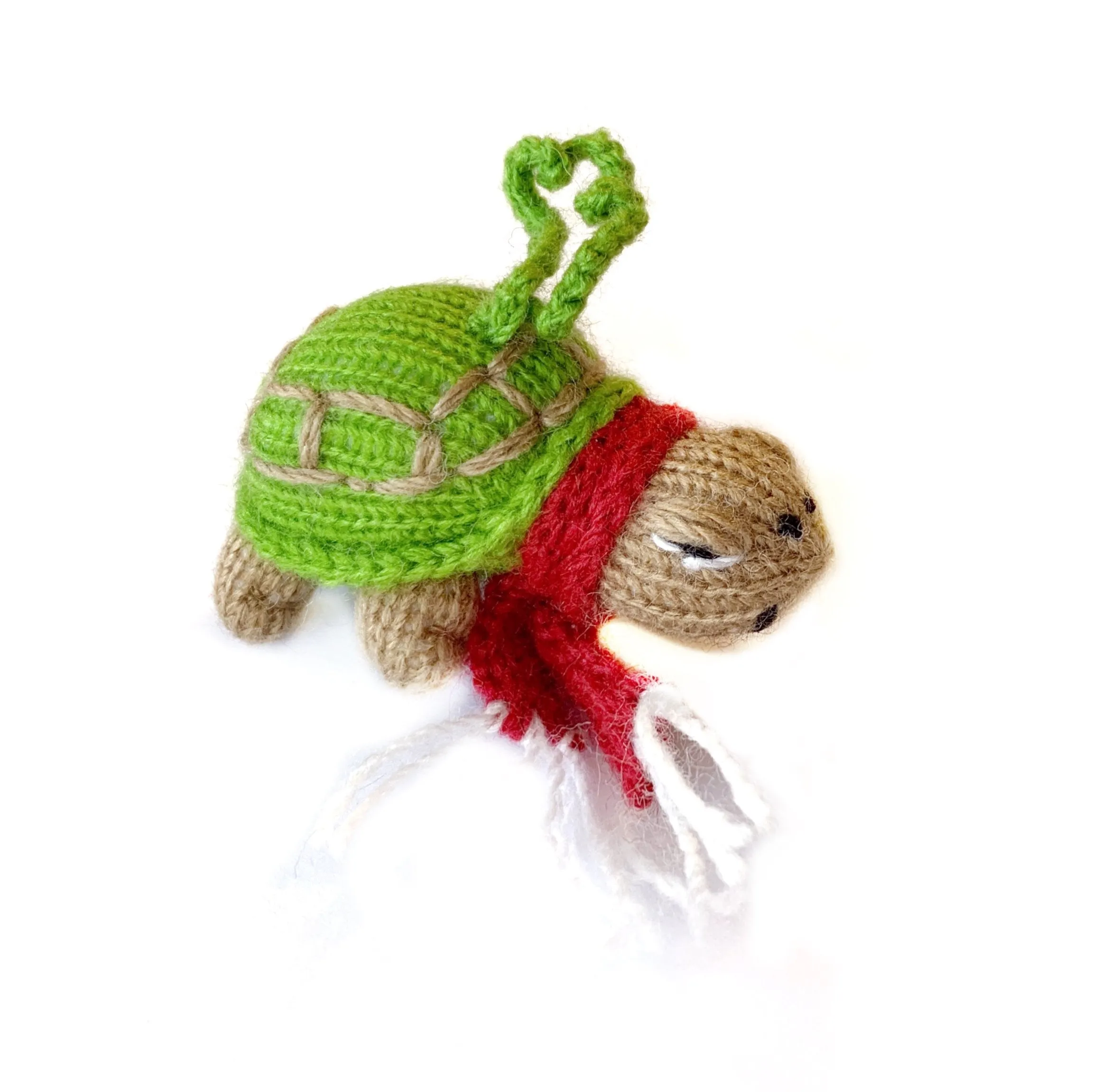 Turtle Ornament, Knit Wool