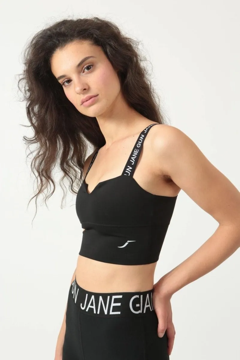 V-Cut Sports Bra - Black