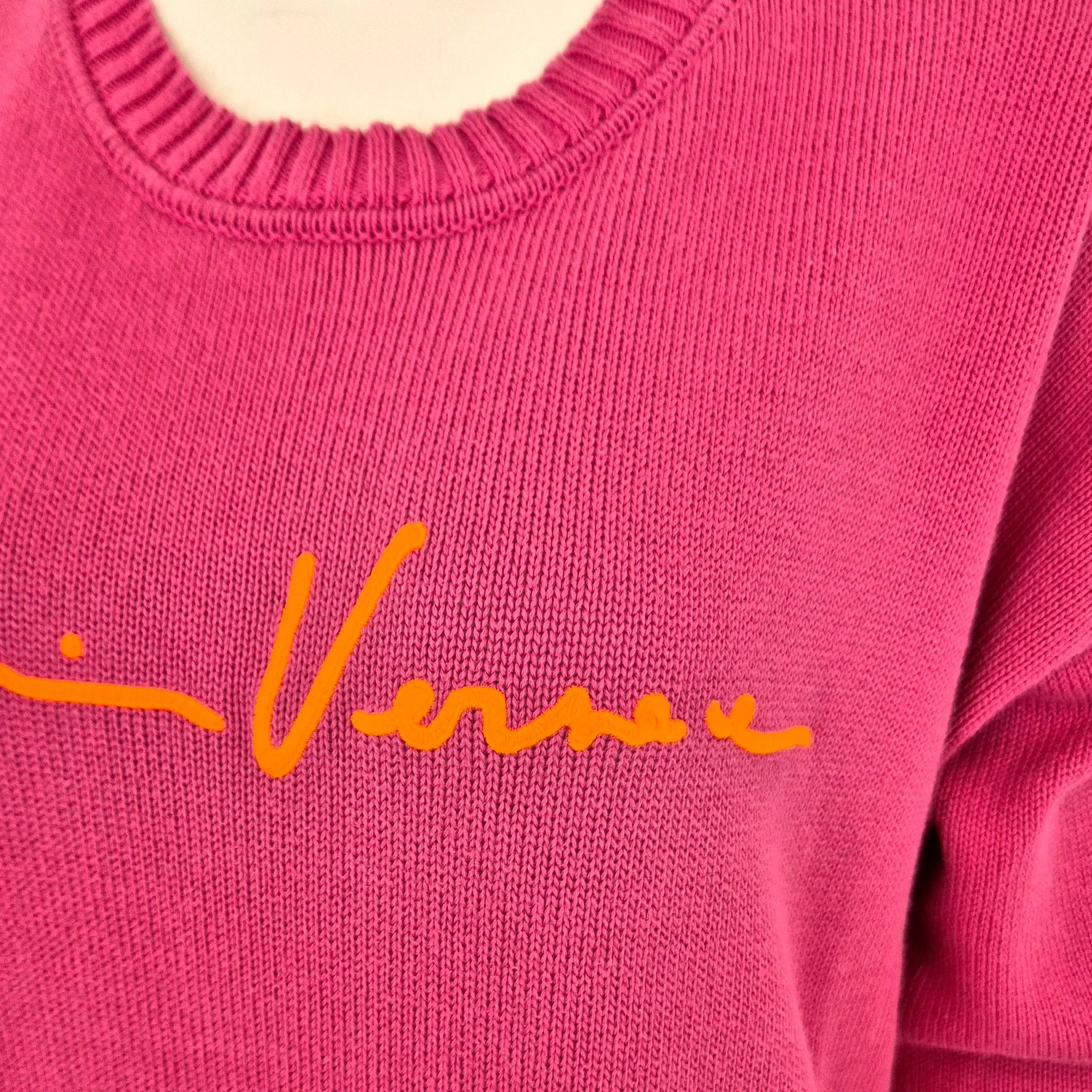 Versace | Maglione in cotone rosa