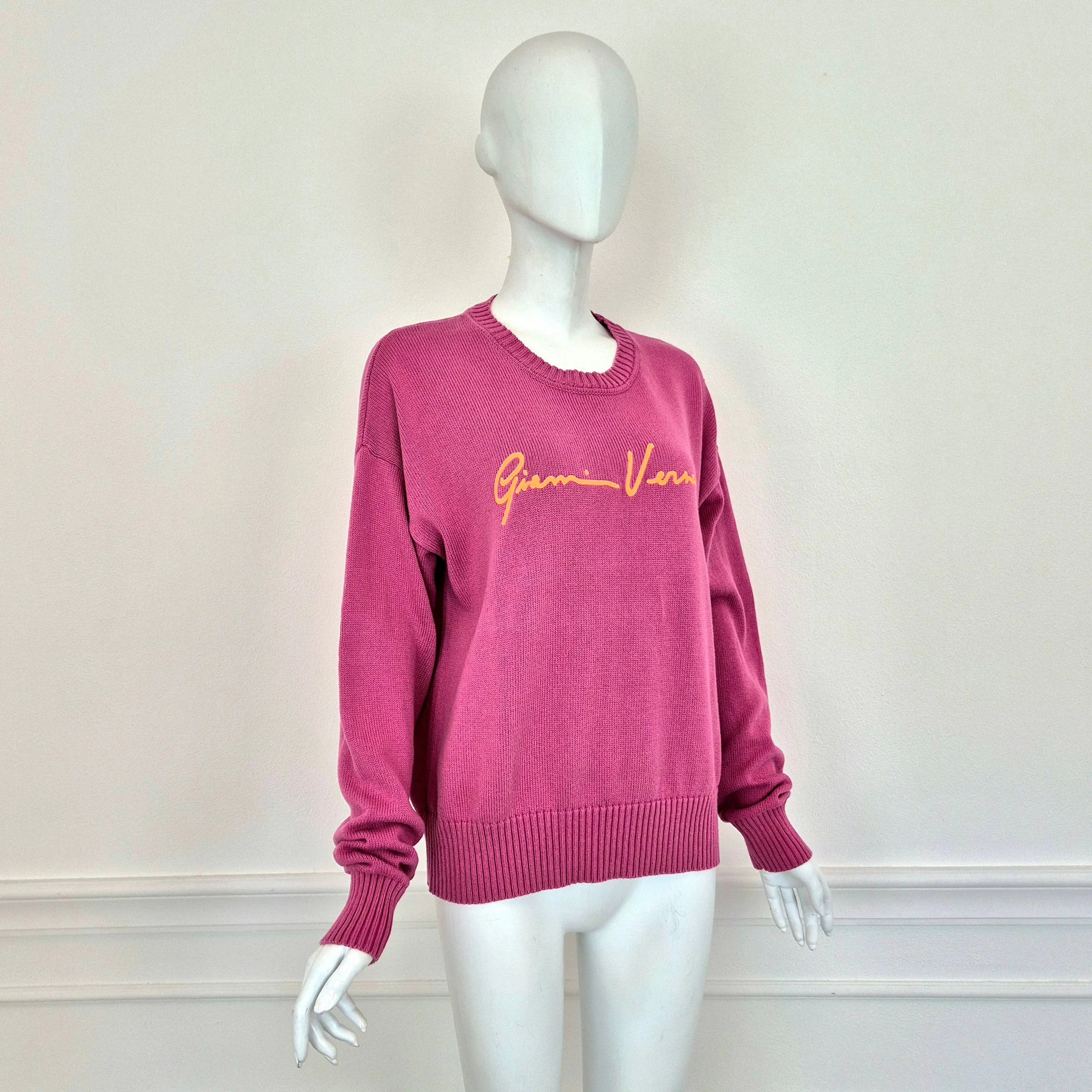 Versace | Maglione in cotone rosa