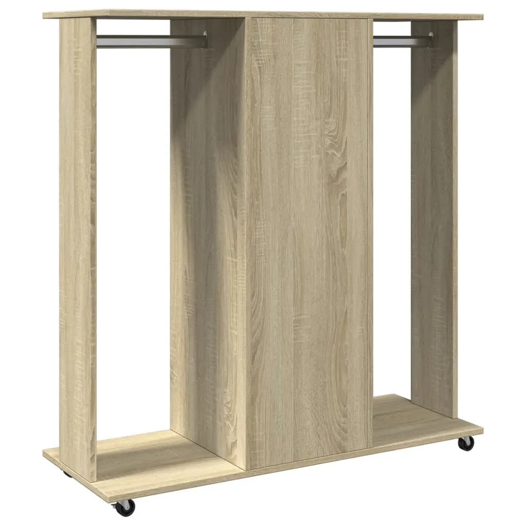 Wardrobe with Wheels Sonoma Oak 102x38x110 cm Engineered Wood