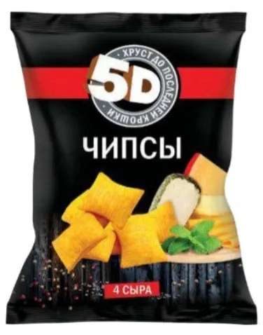 Wheat chips "5D" with 4 cheese flavor, 45g