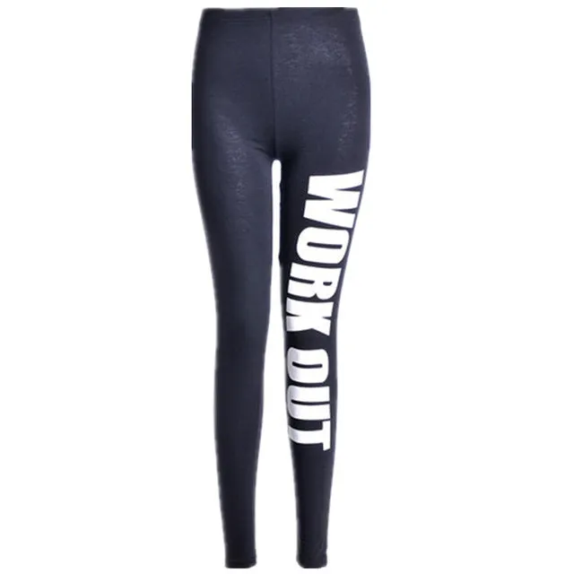 YGFENG Women's Harajuku Workout Leggings Fashion Fitness Letter Printed Elastic Slim Black Leggings Female Sexy Leggings Pants